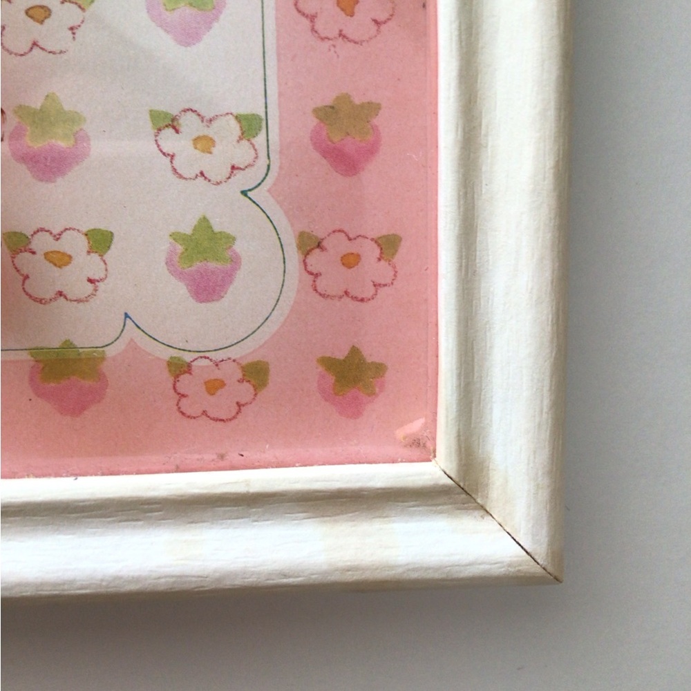 Set 4 Vintage Strawberry Shortcake Reverse Painted Glass Pictures 1980 ORIGINALS - Picture 13 of 14